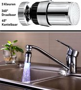 Éclairage de robinet à LED - Tête de robinet à LED - Rotatif à 360° - Inclinable à 45 ° - 3 couleurs sur la température --- Filtre de robinet à LED