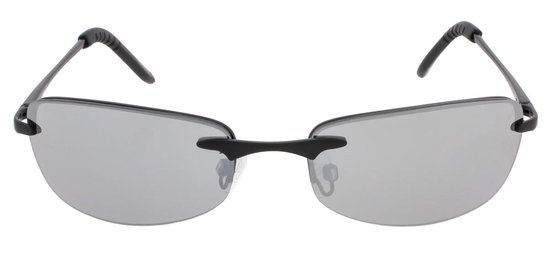 Icon Eyewear Zonnebril CLIENT - Mat zwart montuur - Zilver spiegelende glazen