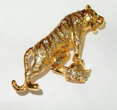 Vergulde Tijger Broche