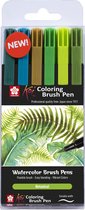 Sakura Koi Coloring Brush Pen set 6 - Botanical