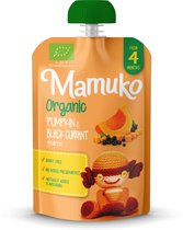 Mamuko biologische pompoen en zwarte bessen puree 4+ mnd (6x 100g)