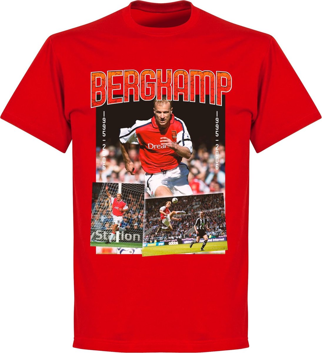 1095x1200.jpg Bergkamp Arsenal Old Skool T-Shirt - Rood - M - Afbeelding 1