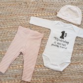 MM Baby rompertje met tekst eerste moederdag mama cadeau geboorte meisje jongen set met tekst aanstaande zwanger kledingset pasgeboren unisex Bodysuit | Huispakje | Kraamkado | Gif