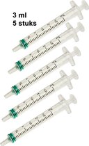 Injectiespuit / doseerspuit / spuit zonder naald en met maataanduiding - 3 ml - 5 stuks