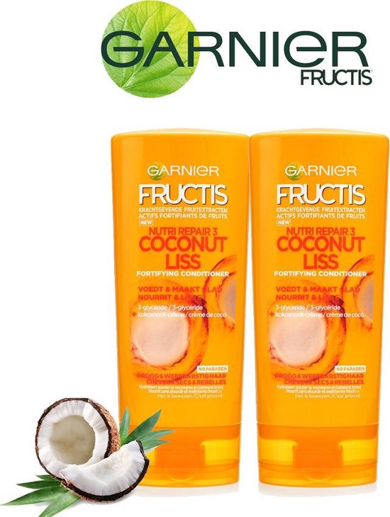 Garnier Fructis Nutri Repair 3 Coconut Liss Conditioner 2x200ml