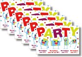 6 MAP wenskaarten met envelop - Party - Feest - 15 x 10 cm