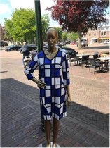 Jurk Kobaltblauw en Witte Vlakken Maat L