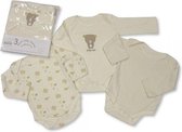 Nursery Time Romper Lange Mouw Beer Beige 3 Stuks Maat 74