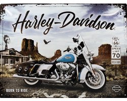 Wandbord - Harley Davidson Born To Ride - 30x40cm