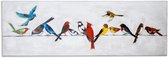 Canvas Schilderijen -Muurdecoratie woonkamer- Handgeschilderd - Bird Paradise - 120X40 cm