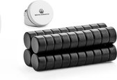 Brute Strength - Super sterke magneten - Rond - 10 x 5 mm - 40 Stuks | Zwart - Neodymium magneet sterk - Voor koelkast - whiteboard