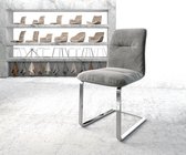 Stoel Francy-Flex frame vlak verchroomd fluweel grijs