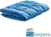 Verzwaringsdeken midi 100*150 weighted blanket 5 kilo KG blauw bleu Zleepers met granulaat vulling duurzaam verzwaarde deken