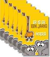 6x dubbele wenskaart met envelop - Gefeliciteerd - Verjaardag - Kinderen - 11,5 x 17 cm