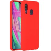 Accezz Hoesje Siliconen Geschikt voor Samsung Galaxy A40 - Accezz Liquid Silicone Backcover - Rood