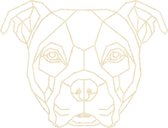 Amerikaanse Bulldog Geometrisch Hout 50 x 38 cm Light wood - Honden - Wanddecoratie