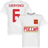 Rusland Cheryshev 6 Team T-Shirt - Wit - S