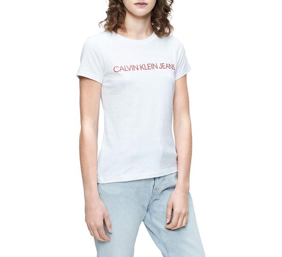 Calvin Klein T-shirt - Vrouwen - wit/rood | bol.com