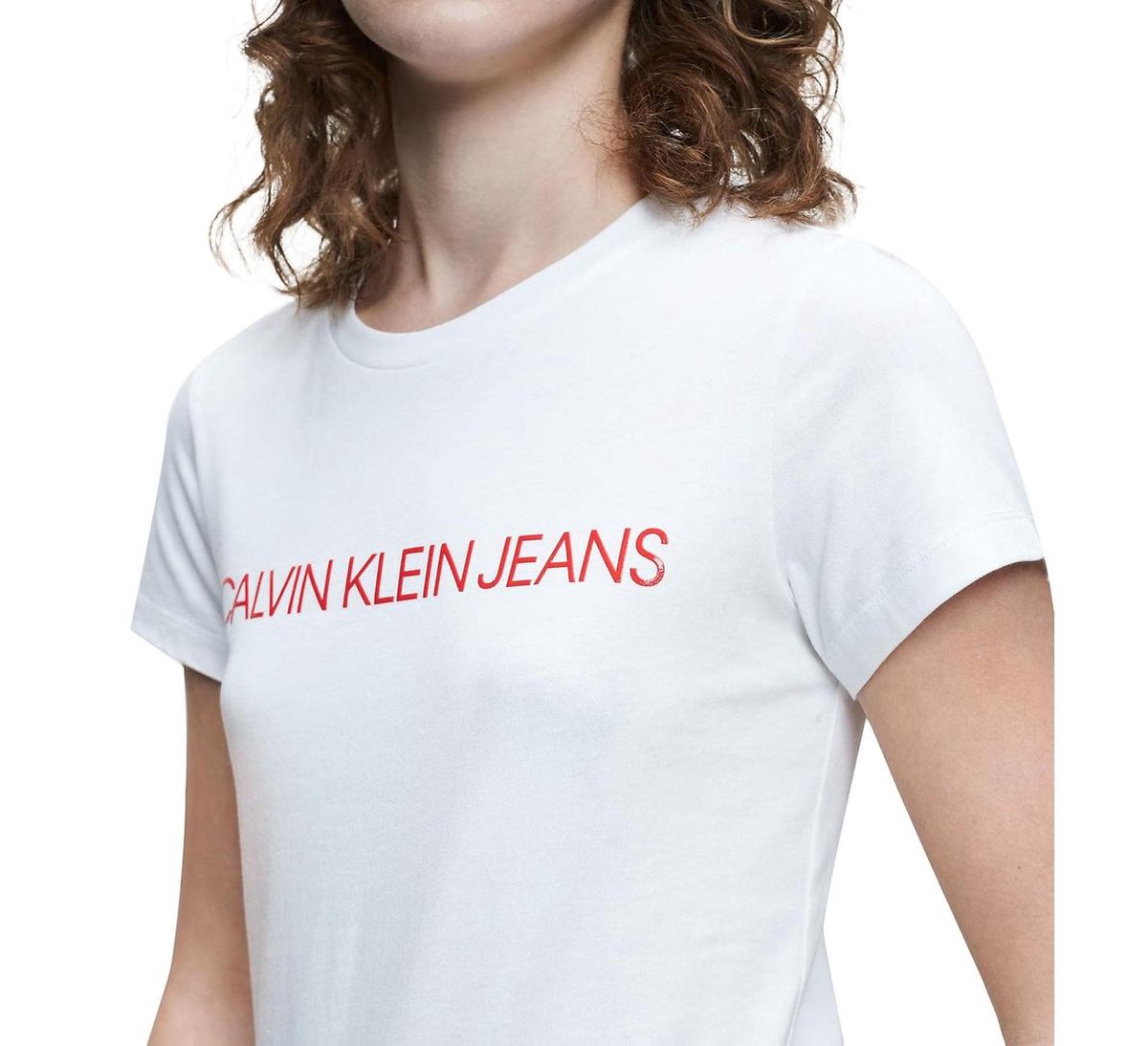 Calvin Klein T-shirt - Vrouwen - wit/rood | bol.com