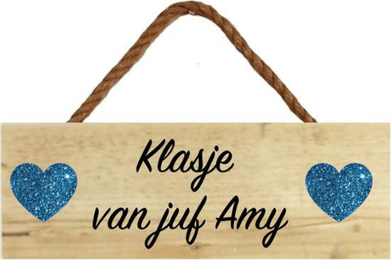 Steigerhouten naamdeurbordje voor juf of meester | ideaal cadeau einde