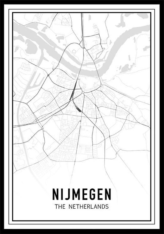 staal pols Correctie City Map Nijmegen A3 stadsposter | bol.com