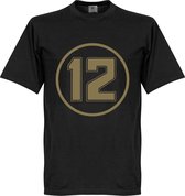 Senna 12 Retro T-Shirt - Zwart  - M