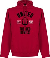 Manchester United Established Hooded Sweater - Rood - XL