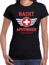 Nacht apotheker drugs verkleed t-shirt zwart voor dames - apotheker carnaval / feest shirt kleding / kostuum XS