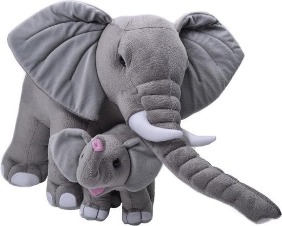 dak Inhalen Kom langs om het te weten Grote pluche grijze olifant met kalfje knuffel 76 cm - Safaridieren  knuffels -... | bol.com