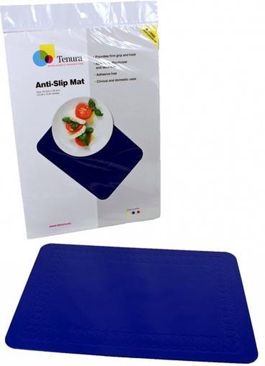 Anti-slip matten rechthoekig - blauw 45 x 38 cm