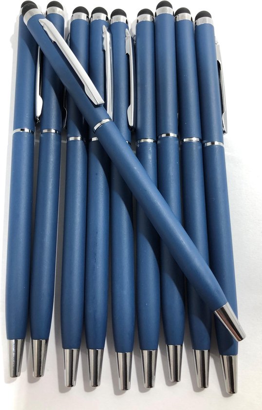 bizon niemand Autorisatie Balpen blauw verpakt in Set van 10, Slank en elegant ontwerp Aluminium  Balpennen... | bol.com