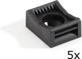 HEBOFIX voet voor klittenband 10 mm (5 stuks) - Zwart - Bevestiging klittenband - Klittenband bevestigen - Kabelbinder