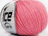 Breiwol roze 50grams bollen merino wol, polyamide en acryl