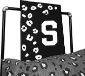 Leopard tekstbord met letter voornaam-leuk voor op een kinderkamer-letter S