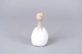 Rasteli Deco Vogel in Ei Wit-Geel D 8 cm H 16.5 cm  Voordeelaanbod van 2 stuks
