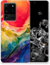 Geschikt voor Samsung Galaxy S20 Ultra Hoesje maken Watercolor Dark
