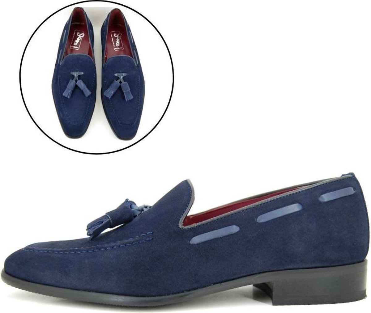 Stravers Herenschoenen met Kwastjes Maat 38 Blauw Suede Kleine Maten Tassel  Loafers - Schoenen.nl