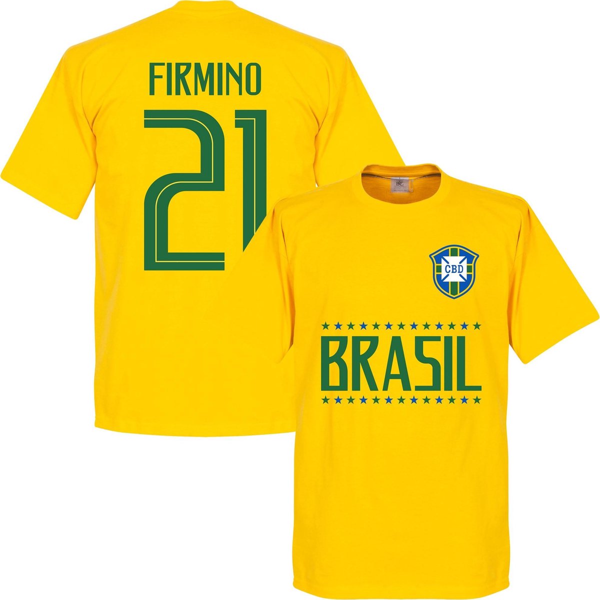 Brazilie Firminho 21 Team T-Shirt - Geel - XL
