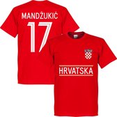 Kroatië Mandzukic 17 Team T-Shirt - Rood  - XXXL