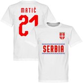 Servië Matic 21 Team T-Shirt - Wit - XL