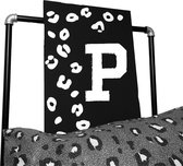 Leopard tekstbord met letter voornaam-leuk voor op een kinderkamer-letter P
