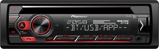 Pioneer DEH-S420BT Car Radio Single din Red-CD Tuner-USB-Bluetooth - 4 x 50  W | bol.com