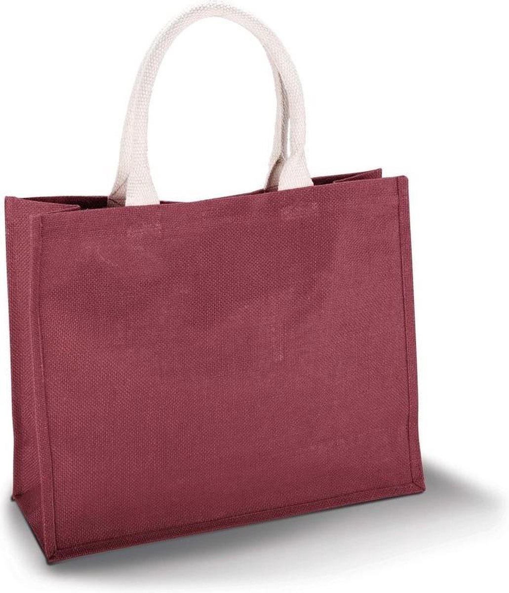 Jute rode strandtas 42 cm - Strandartikelen beach bags/shoppers | bol.