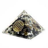 Orgonite Piramide van Chrysocolla - Flower of Life (40 mm)