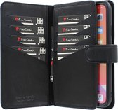 iPhone 11 Bookcase hoesje - Pierre Cardin - Effen Zwart - Leer