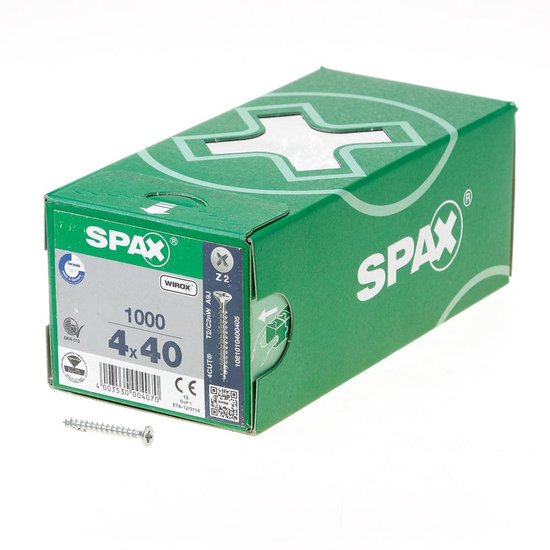 Spax Spaanplaatschroef Verzinkt PK 4.0 x 40 - 1000 stuks