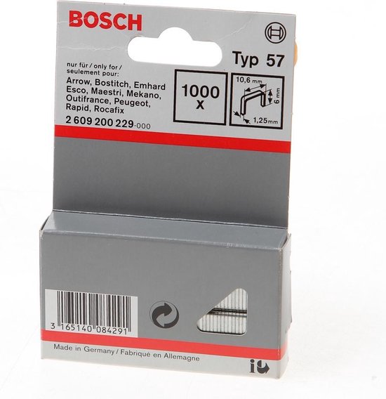Bosch - Niet met platte draad type 57 10,6 x 1,25 x 6 mm