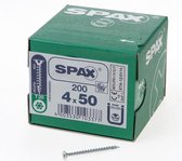 Spax Spaanplaatschroef Verzinkt Torx 4.0 x 50 mm - 200 stuks