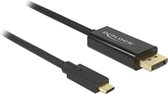 DeLOCK 85256 adaptateur de câble vidéo 2 m USB C DisplayPort Noir