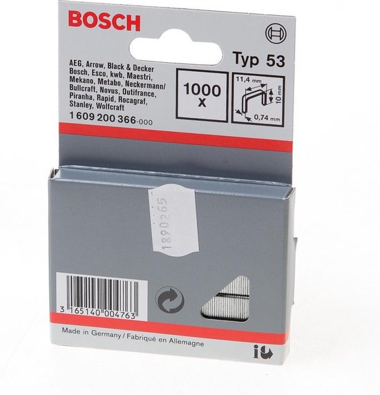 Bosch - Niet met fijne draad type 53 - 11,4 x 0,74 x 10 mm